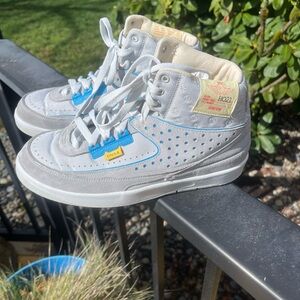 Nike Gray and Blue High-Top Sneakers with Ankle Support